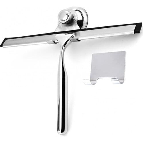 Stainless Steel Squeegee Cleaning Glass Wiper with Suction Cup Bathroom Supply