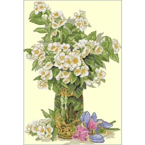 Sweet smell of bottle flowers Counted Cross Stitch 11CT 14CT 18CT DIY Chinese Cross Stitch Kits Embroidery Needlework Sets