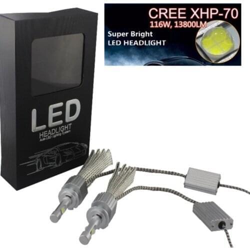 Super bright 6000K H7 Led bulbs 110W 13200lm 12V C ree XHP70 Chips L7 Auto headlights H4 H11 HB3 HB4 H8 H1 9012 Car lamps 4300K