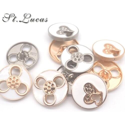 High quality new fashion sewing button 10pcs/lot lovely gold metal decorative buttons for women overcoat garment accessories DIY