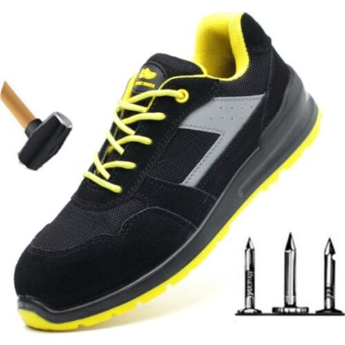 Plus Size 36-46 Unisex Genuine Leather Work Safety Shoes Construction Site Protection Boots Steel Toe Cap Work Shoes Men
