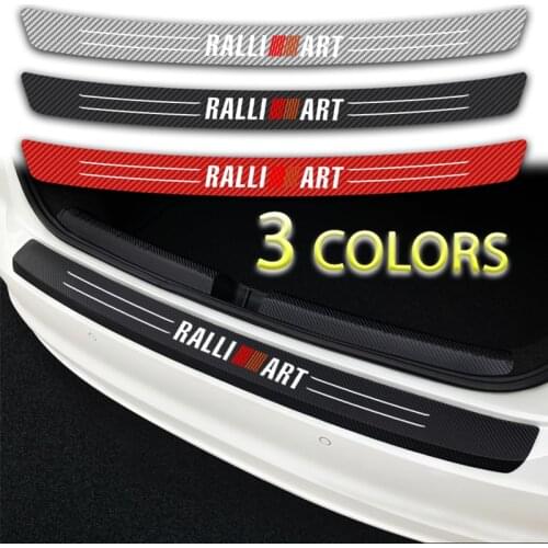 1Pcs Car Carbon Fiber Ralliart Emblem Car Trunk Badge stickers For Mitsubishi lancer asx outlander pajero galant Car accessories