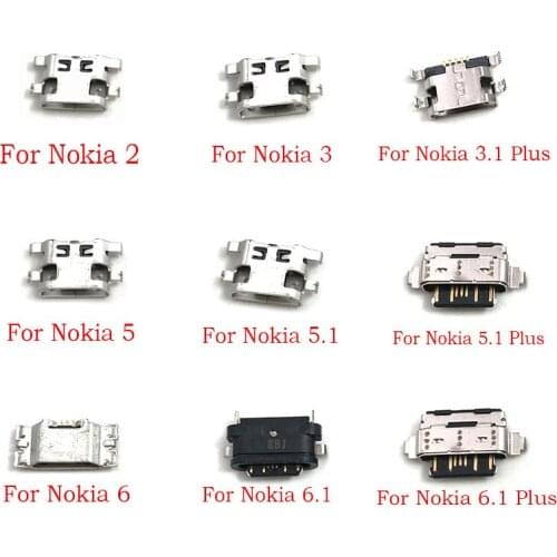 2Pcs/lot Micro USB Connector Charging Port Jack Plug For Nokia 2 3 5 6 7 8 3.1 5.1 6.1 7.1 Plus X5 X6
