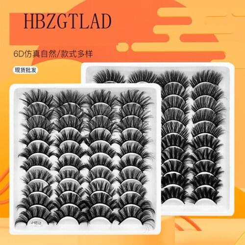 20Pair Makeup Eyelashes 3D Mink Lashes Fluffy Soft Wispy Volume Natural long Cross False Eyelashes Eye Lashes Reusable Eyelash