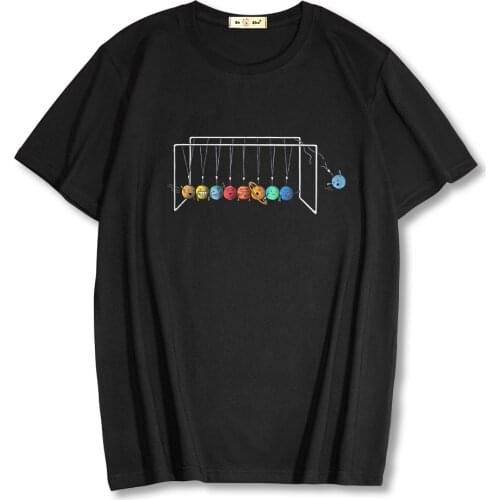 2021 Summer 100% Cotton Mens T-shirt Space Funny Printing Short Sleeve High Quality Men T shirt Tops Casual Mens Clothing Tee