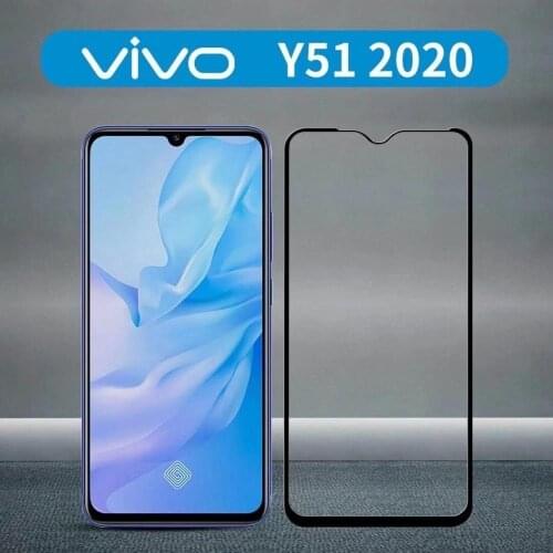 3D Full Glue Tempered Glass For Vivo Y51 2020 Full Cover 9H film Explosion proof Screen Protector For Vivo Y51 2020