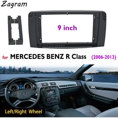 9 Inch 2 Din Car Video Fascia for Mercedes Benz R Class W251 R280 R300 R320 R350 R63 2006-2013 Panel Audio Dashboard Frame