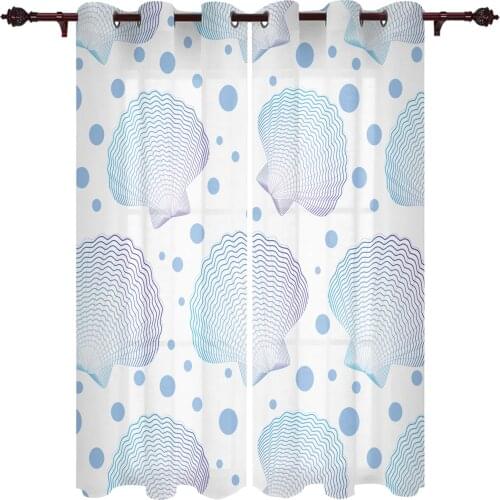 Shell Gradient Dots Valance Window Curtains For Living Room Bedroom Kitchen Home Luxury Youth Room Treatment Window Curtains