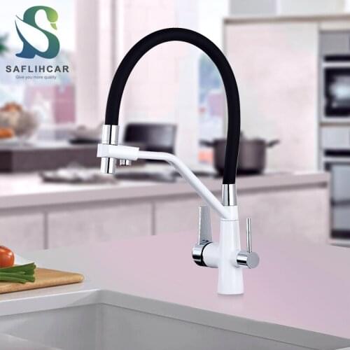 White Kitchen Sink Water Purifier Faucet Hot and Cold Faucet Pure Water Filter Mixer Crane Deck Installation Faucet