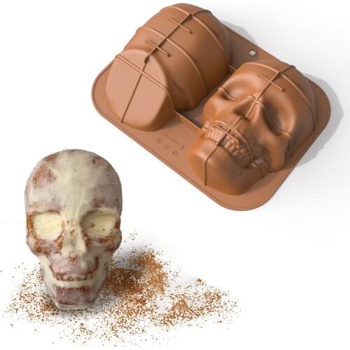Large Halloween Skull Silicone Mold Cake Decoration Fondant Silicone Mold Dessert Mousse Mold Chocolate Halloween Party Tools