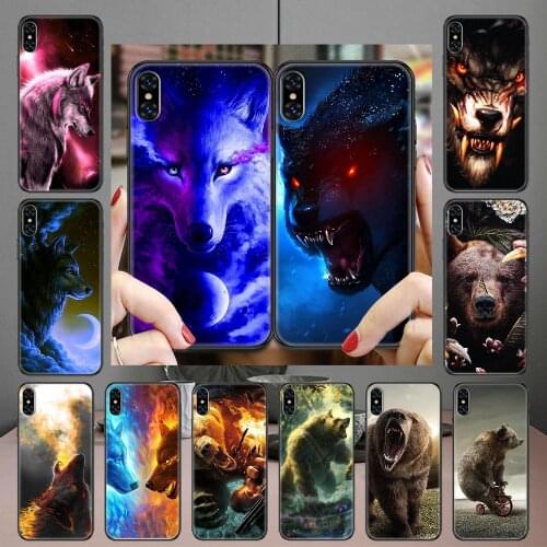 Bear Grizzlies Wolf Ferocious Beast Phone Case Cover Hull For iphone 5 5s se 2 6 6s 7 8 12 mini plus X XS XR 11 PRO MAX black 3D