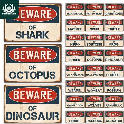 Beware Sign Funny Warning Danger Metal Tin Sign Wall Plaque Poster Painting Wall Sign