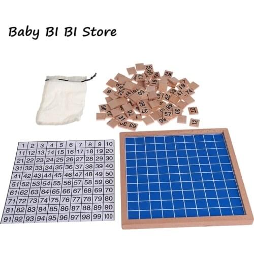 Wooden Montessori Hundred Board Math 1 to 100 Consecutive Numbers Counting Toy