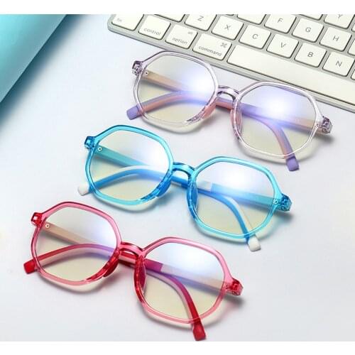 Children Learning Mirror Transparent Fashion Anti-blue Glasses Irregular Border Boy Girl Reading Glasses