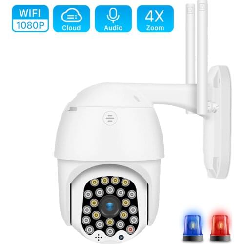 1080P Cloud Wifi PTZ Camera Waterproof 2MP Full Color Auto Tracking CCTV Security IP Camera 4X Digital Zoom Speed Dome Camera IP