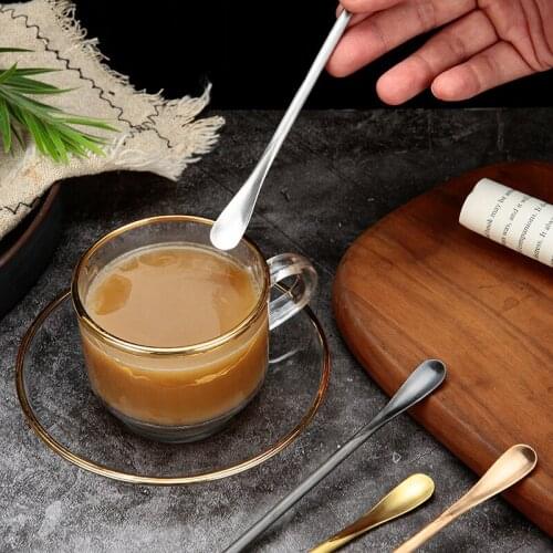 Stainless Steel Stirring Spoon Long Handle Coffee Tea Mixing Spoons Ice Cream Spoon Tableware Coffee Tools Kitchen Accessories