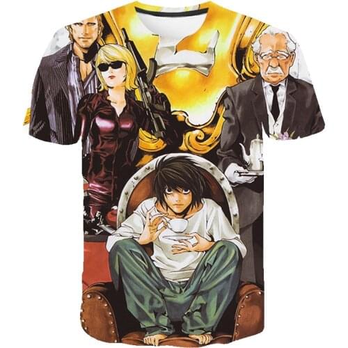Fashion Death Note Tshirt Men Women T-shirt 3D Print Horror Fiction Tee Shirts Casual T Shirt Summer Tops