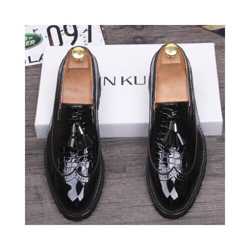 2021 New Leather Concise Oxford Shoes Men Business Dress Black Formal Wedding Basic Shoes Loafers Wedding Party Shoes