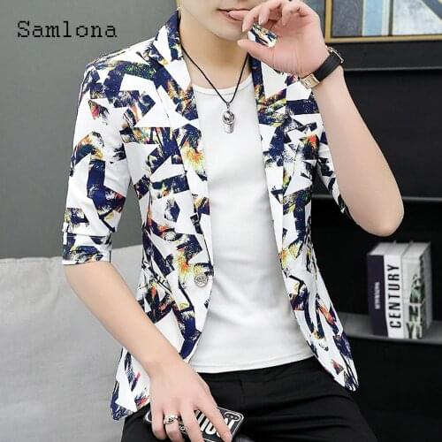 Plus Size 3xl Men Elegant Classic Flower Print Blazers European Style 2021 Single Breasted Jackets Business man Blazer Outerwear
