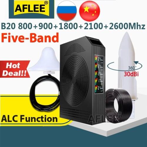 New!! Five-Band 4G Amplifier B20 800 900 1800 2100 2600mhz CellPhone Cellular Repeater GSM 2G3G4G Mobile Signal Booster LTE GSM