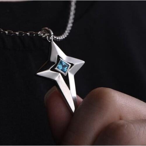 Cubic Zircon Cross Star Pendant Necklace Clavicle Chain Charm Necklace For Women Men