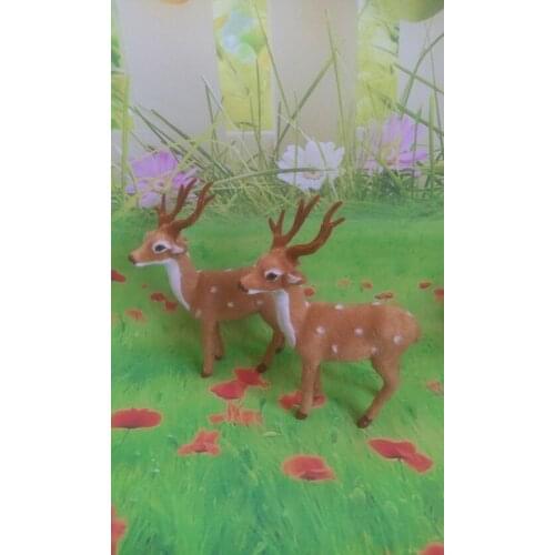 A pair simulation deer toys polyethylene & furs sika deer dolls gift about 17x20cm 262