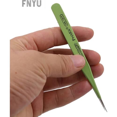 Proskit 1PK-101T round tip tweezers 120mm anti-static insulation anti-magnetic long tip tweezers