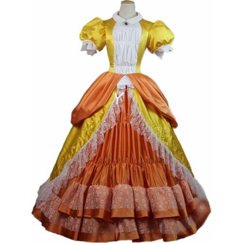 Top Quality Super Princess Daisy Peach Sister Dress Cosplay Costume For Adult Women Halloween Costume Dress Custom Made