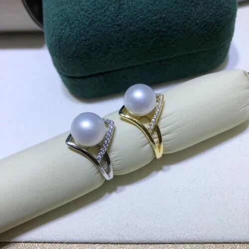 New Design 925 Sterling Silver Finger Ring Settings Adjustable Ring Findings Jewelry Parts Fittings Accessories for Pearls