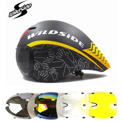 Race tt cycling helmet lens goggles Triathlon tri aero helmet road bike timetrial bicycle helmet Casco Ciclismo Accessories 2019
