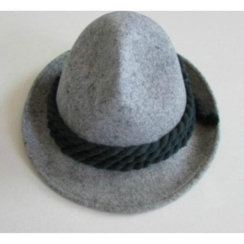 X061 Adult Woolen Fedora Hats Male Original 100% Wool Ghost Knitting Rope Hat Church Hats Adjust