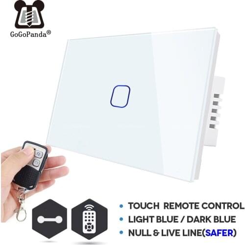US Standard 1 Way Remote Control Type Wall Light Controller Smart Home Automation Touch Switch Waterproof Fireproof 1/2/3/4G