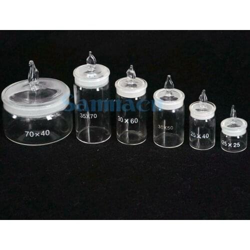 10/15/20/25/30/35/40/50/60/70mm Diameter x Height Lab Glass Weighting Bottle with Ground Glass Lid