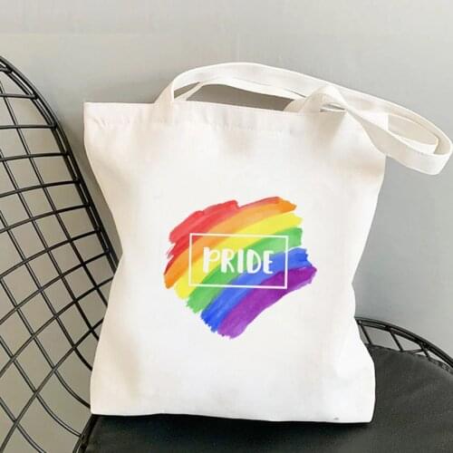Lgbt shopping bag cotton shopping recycle bag tote eco shopper bag reusable jute sac cabas fabric sac tissu