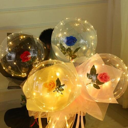LED Luminous Balloon Rose Bouquet DIY Gifts Valentines Day Christmas Party Wedding Decoration Romantic Globes