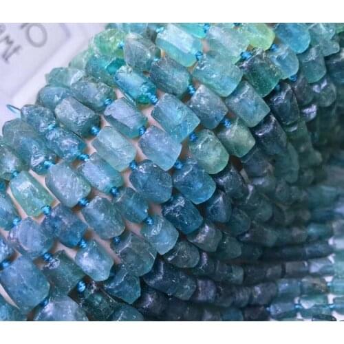 Loose beads Apatite blue baroque/pillar 14inch for DIY jewelry making FPPJ wholesale nature