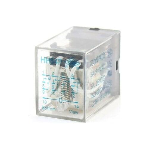 HH54P 200/220VAC Coil White LED General Purpose Power Relay 4PDT 14Pin