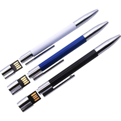 Tailored Logo&Brand Ballpoint Pen Drive 128MB 8GB 16GB USB Flash Drive 2.0 32GB 4GB Pen Stick Business Gift Memory Disk Pendrive