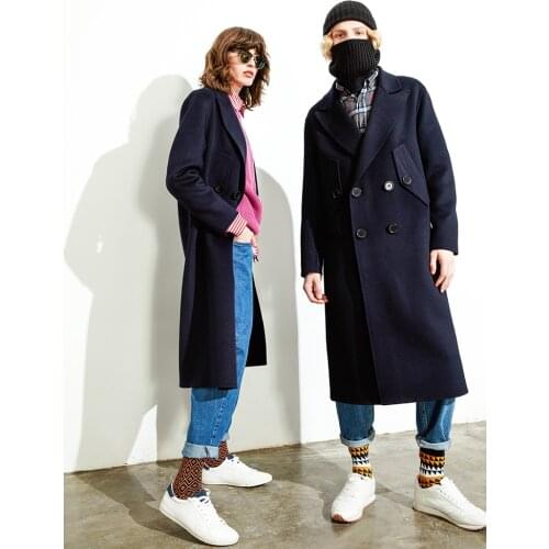 High End Australian Wool White Double-sided Cashmere Overcoat Womens Mid Long 2021 New 100% Pure Wool