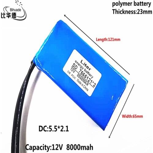 High quality 12V 8000MAH polymer rechargeable battery suitable for outdoor, reserve power supply, 4 kinds of traffic development