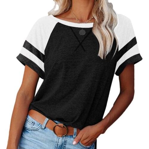 2021 New Summer Womens Tops O-Neck Solid color Short Sleeve Casual Loose Pius Size Femmel T-Shirt