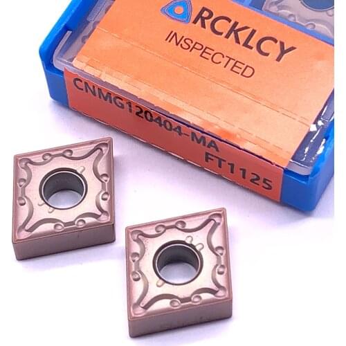10pcs RCKLCY CNMG120404 MA FT1125 Carbide Insert Lathe Cutter Tool Turning Insert For Stainless Steel High Quality Machining