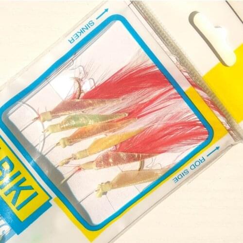 10packs 10# 12# 14# 16# 18# 20# real fish skin sabiki rigs sea rigs strong fishing hook with feather