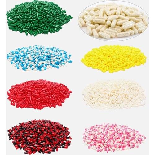 1000PCS Standard Size 00#1 Colorful Empty Capsules Empty Gelatin Clear Capsules Hollow Hard Gelatin Transparent Joined Capsules
