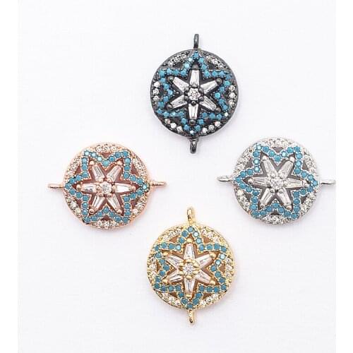 13.9×18.7mm Fashion Jewelry Making Material DIY Womens Mens Bracelet Necklace Connector Copper Color Zircon