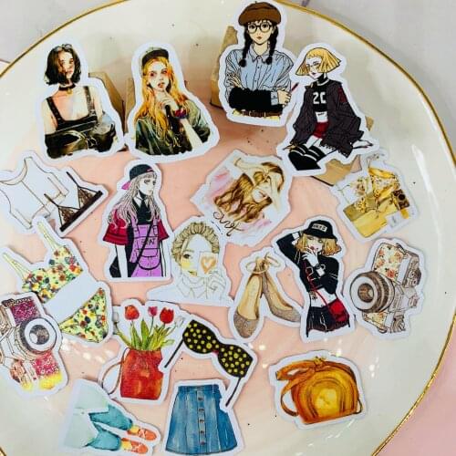 37 PCS Cool girl life sticker for kids homemade book stickers on laptop / decorative scrapbooking / DIY
