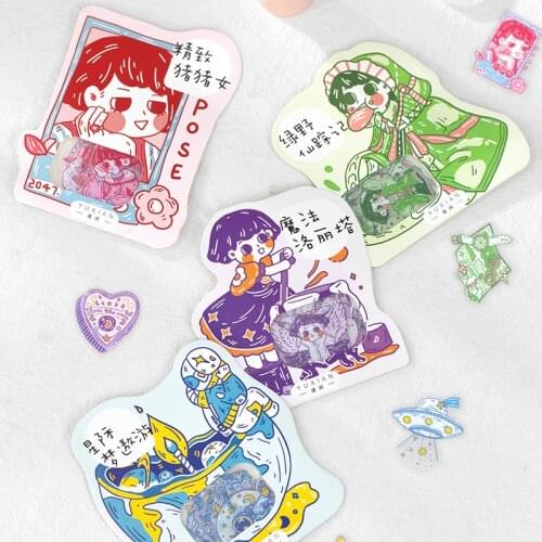40pcs/lot Kawaii Stationery Stickers Cartoon girls Diary Planner Decorative Mobile Sticker Scrapbooking DIY Craft Sticker