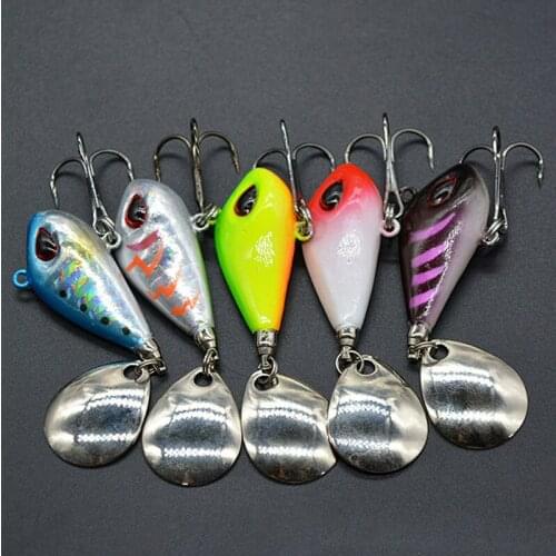 5PCS/LOT Sequins Mini VIB Fishing Lure Winter Ice Fishing Tackle Pin Crankbait Vibration Spinner False Bait