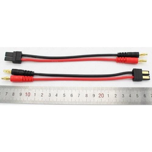 50 pcs /Lot 4.0mm Banana Plug to TRX Male Connector Adaptor Cable 14cm for Lipo Battery Balance Charging