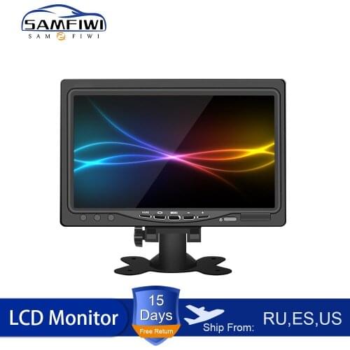 7 inch Car Headrest Monitor Portable PC AV VGA HDMI TFT LCD Display IPS Screen For Rear View Reverse Camera